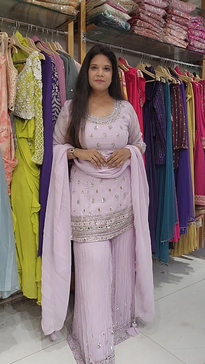Onion pink sharara suit