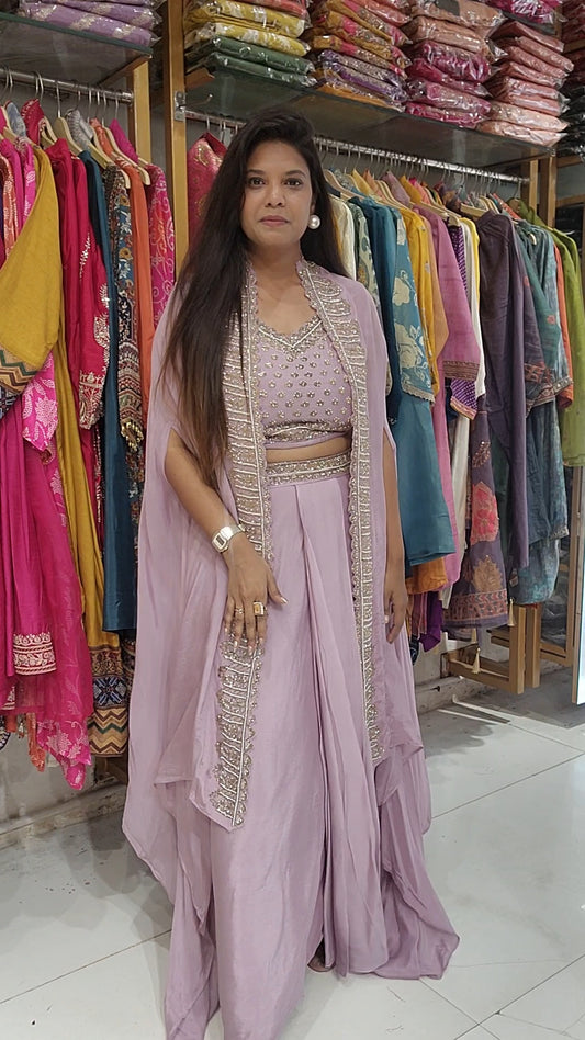 Kaynath onion 3pc cape indowestern dress