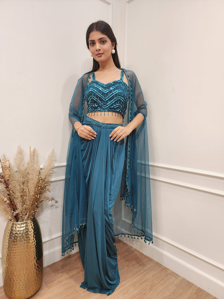 Jodha 3pc centre slit indowestern dress