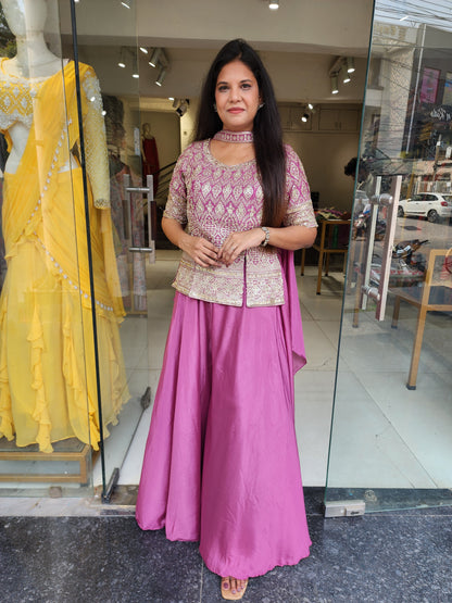 Naina pinkish indowestern dress