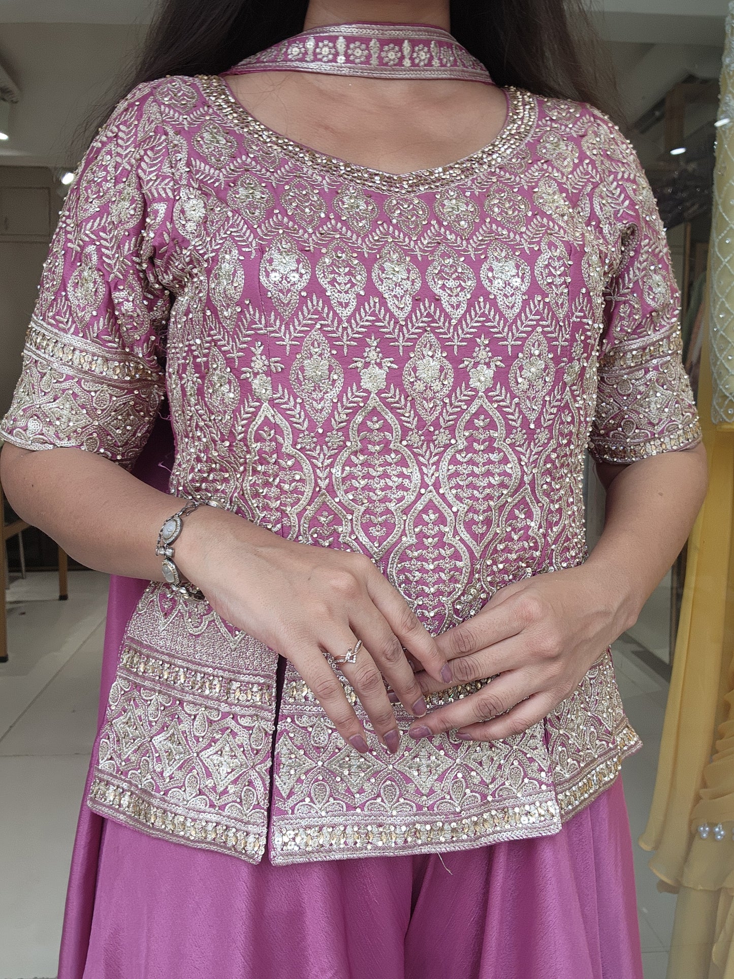Naina pinkish indowestern dress
