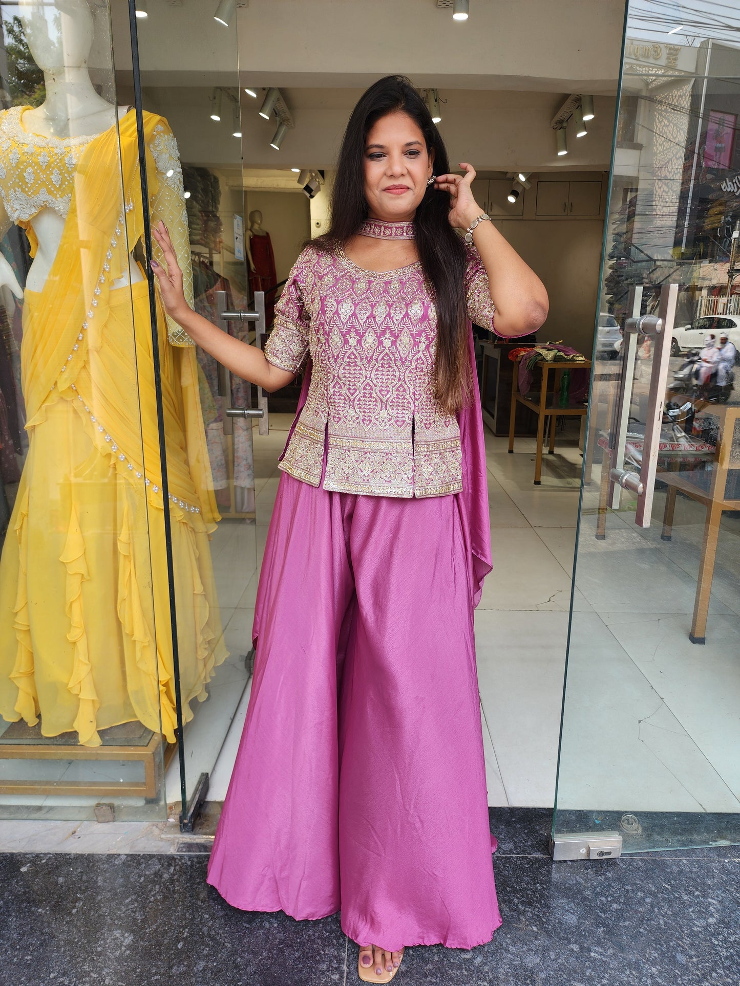 Naina pinkish indowestern dress